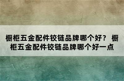 橱柜五金配件铰链品牌哪个好？ 橱柜五金配件铰链品牌哪个好一点